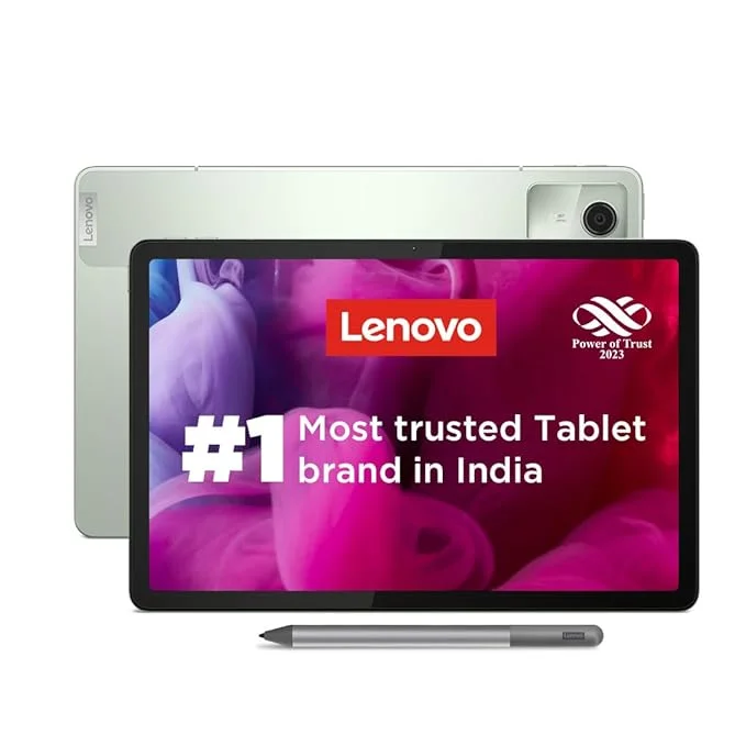 Lenovo tablet and pen showcase sleek design and creative functionality. 